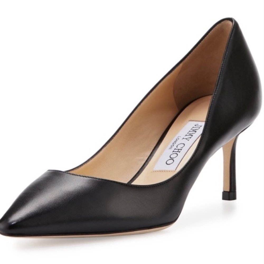 Jimmy Choo Black Pointy Toe Pump Heels 5.5